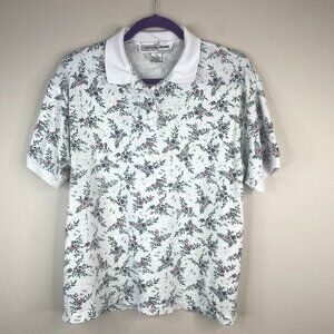 Vintage Grannycore Top Womens Large Pullover Short Sleeve Floral Grunge Hipster